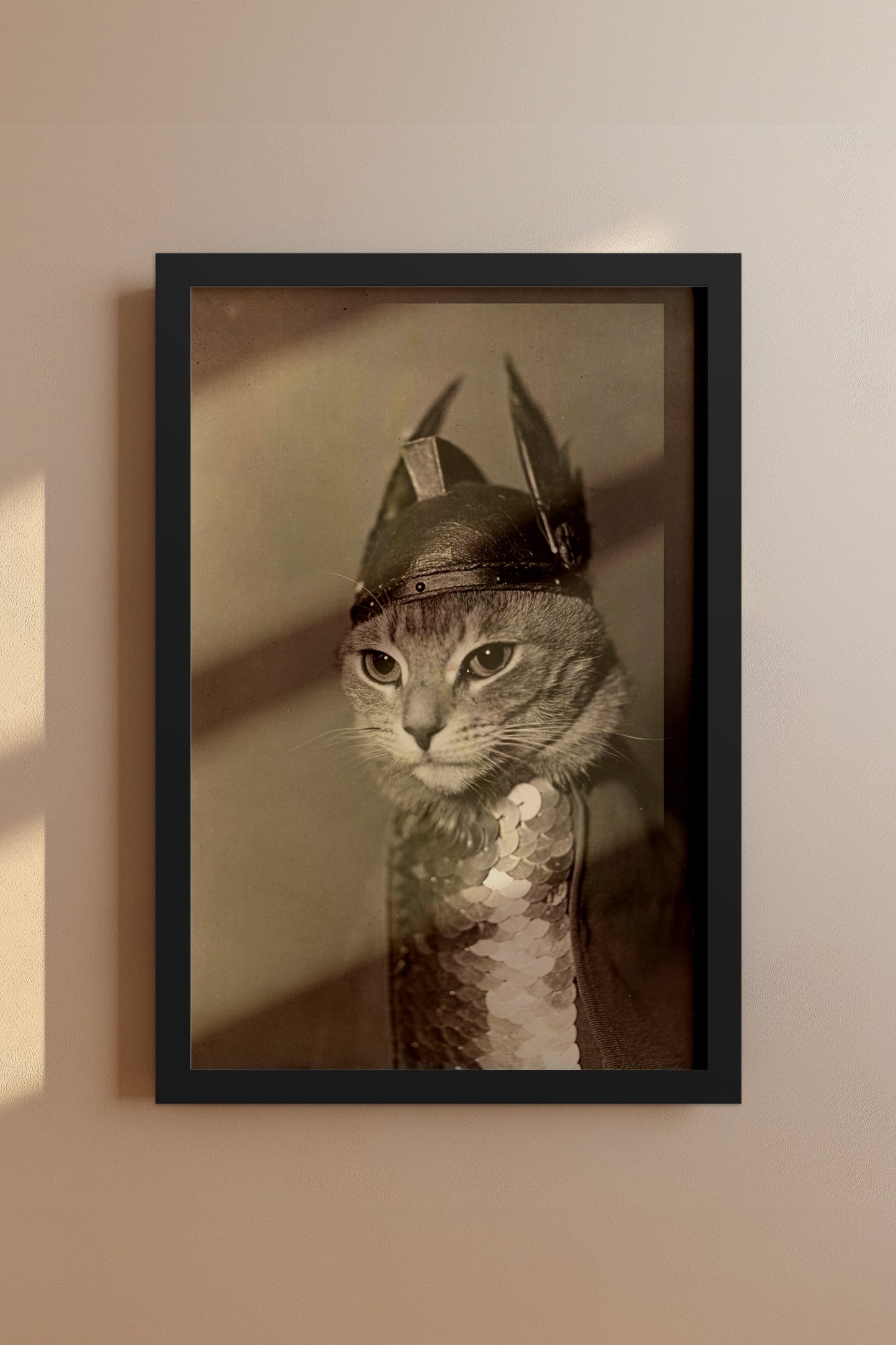 Brunhilde Cat Photography Print, 1936 — Valkyrie Costume Front Portrait