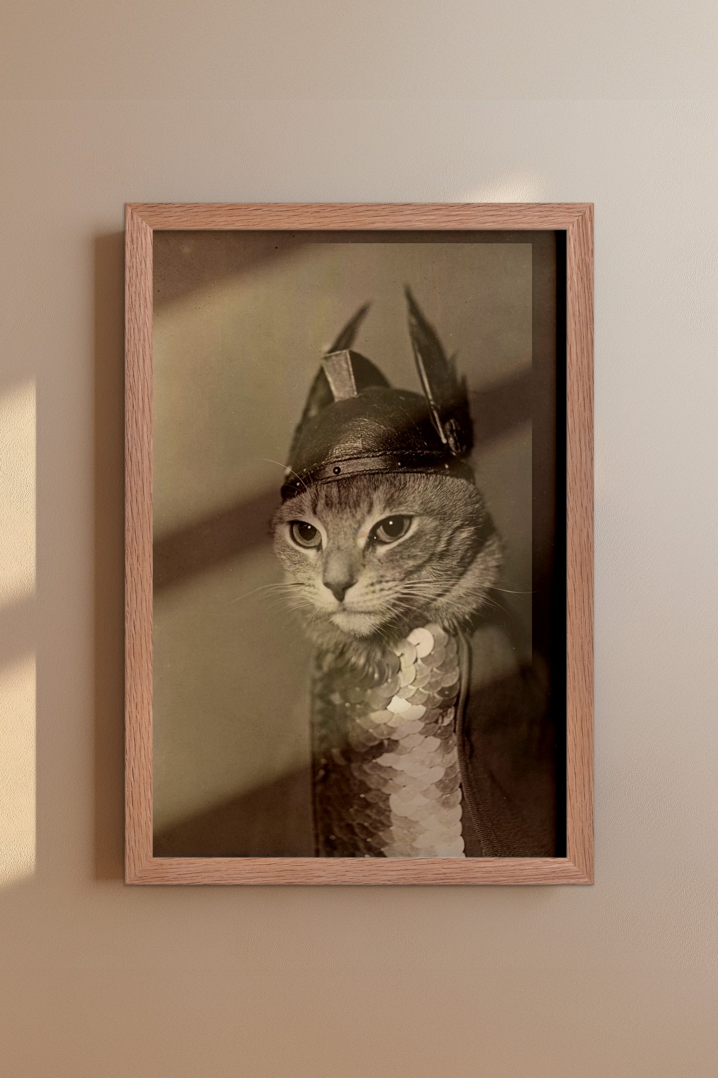 Brunhilde Cat Photography Print, 1936 — Valkyrie Costume Front Portrait