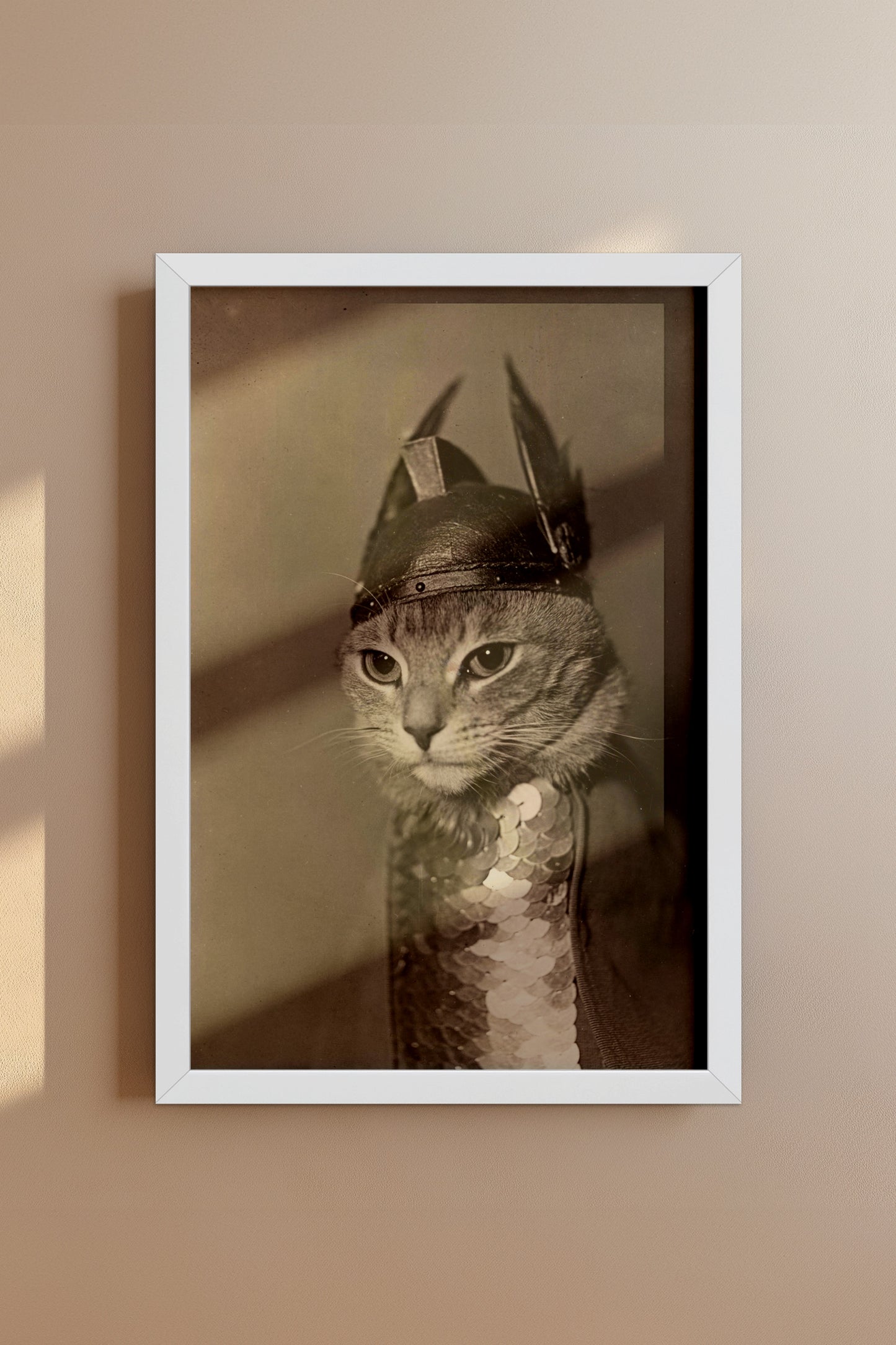 Brunhilde Cat Photography Print, 1936 — Valkyrie Costume Front Portrait
