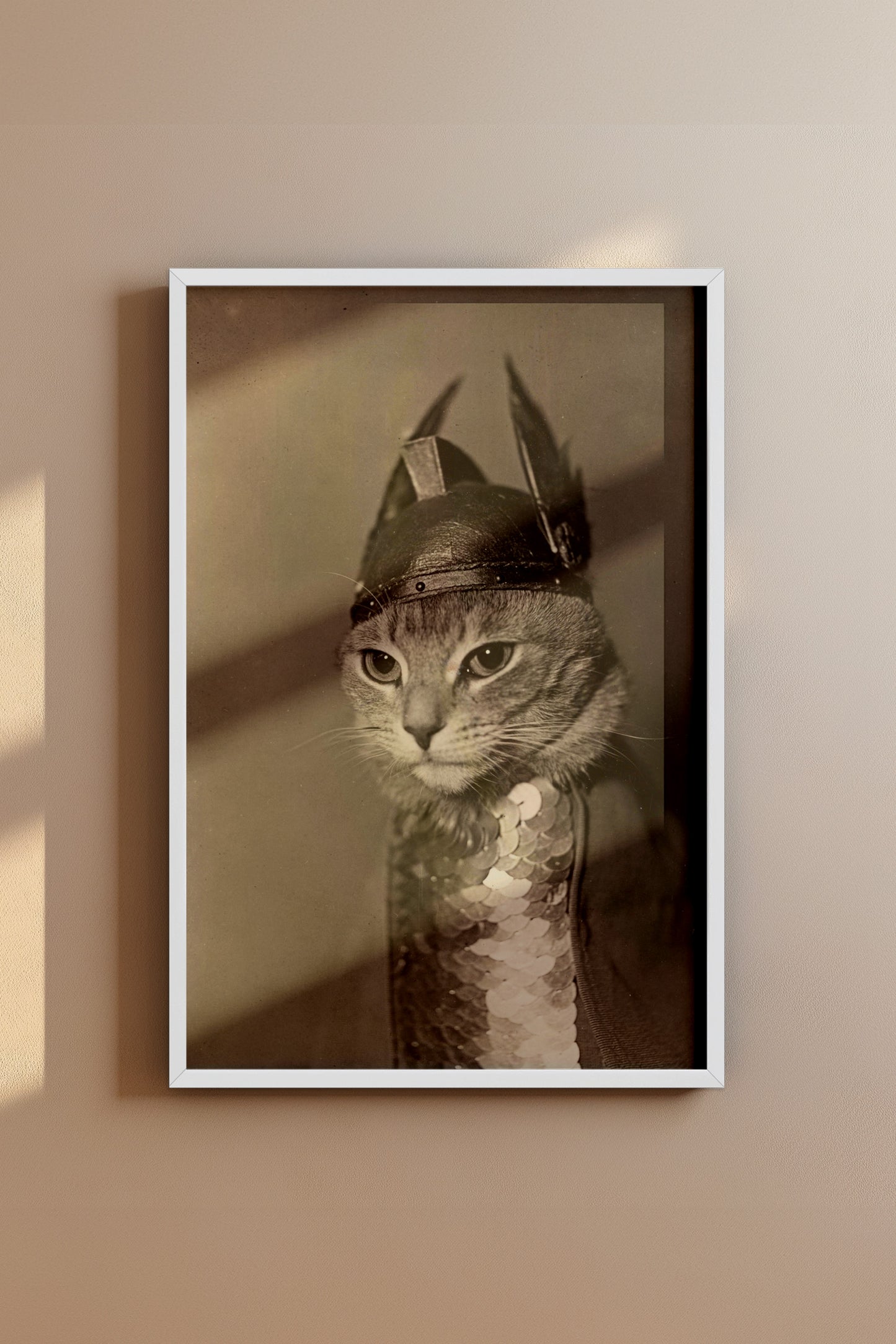 Brunhilde Cat Photography Print, 1936 — Valkyrie Costume Front Portrait