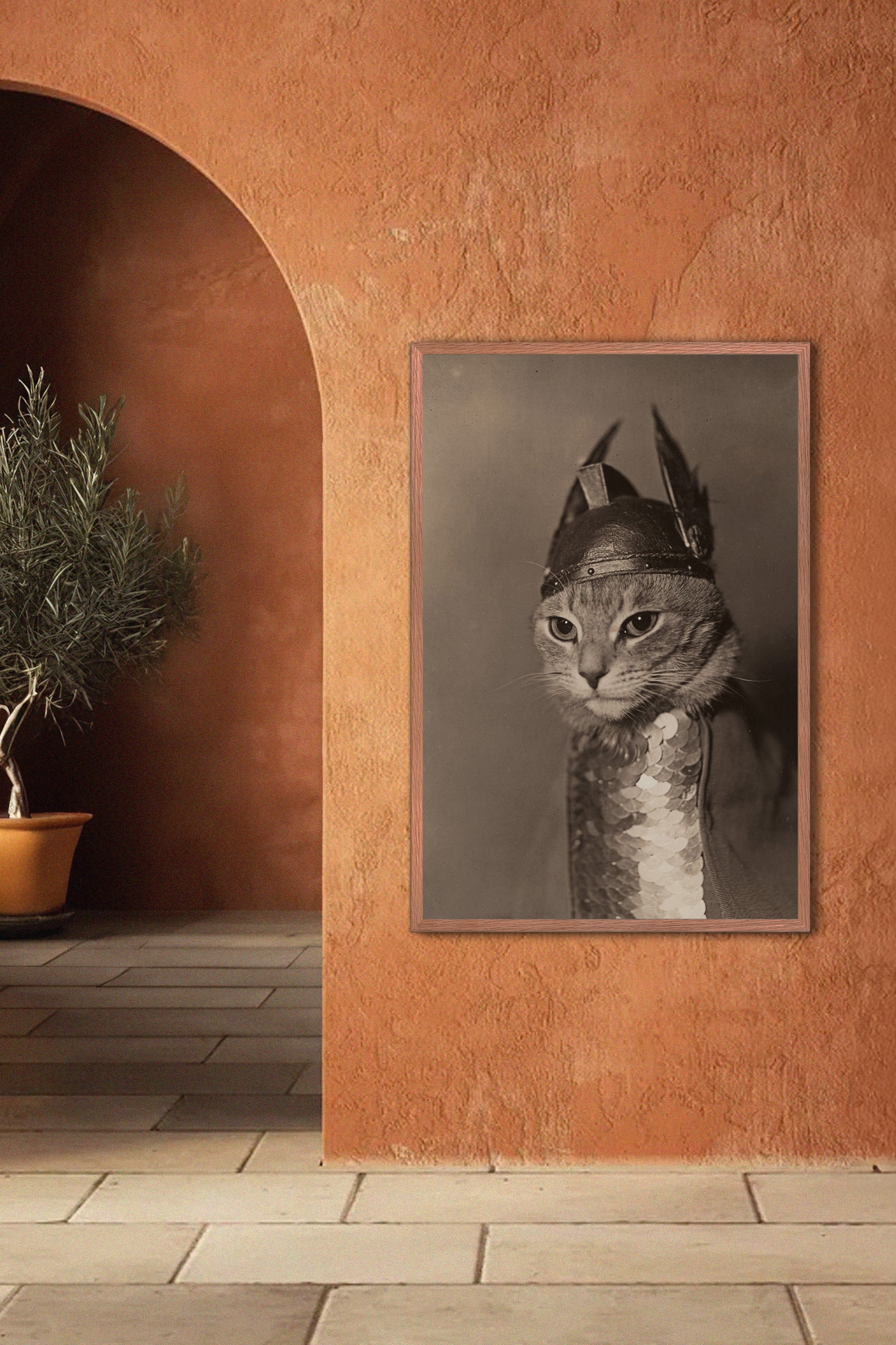 Brunhilde Cat Photography Print, 1936 — Valkyrie Costume Front