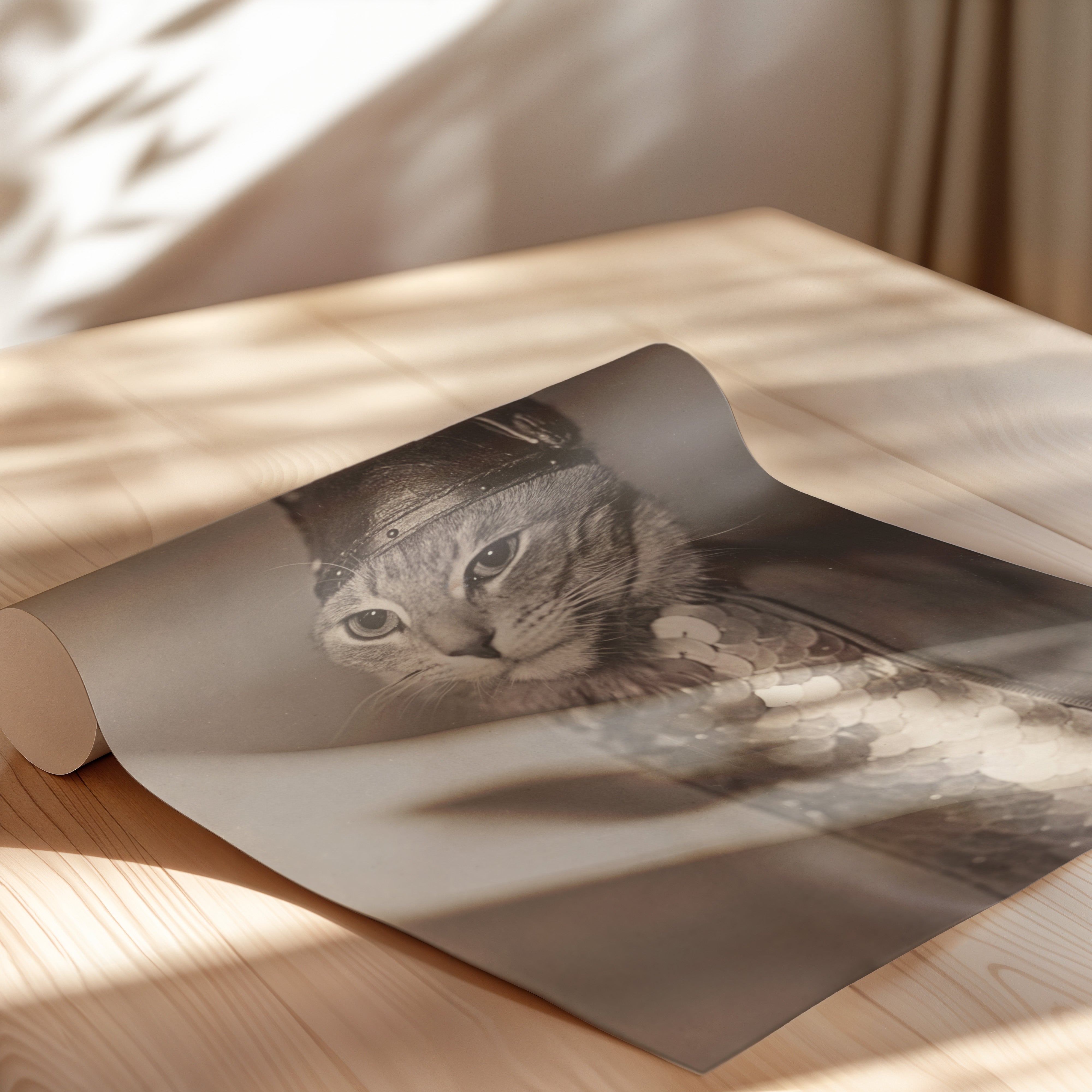 Brunhilde Cat Photography Print, 1936 — Valkyrie Costume Front