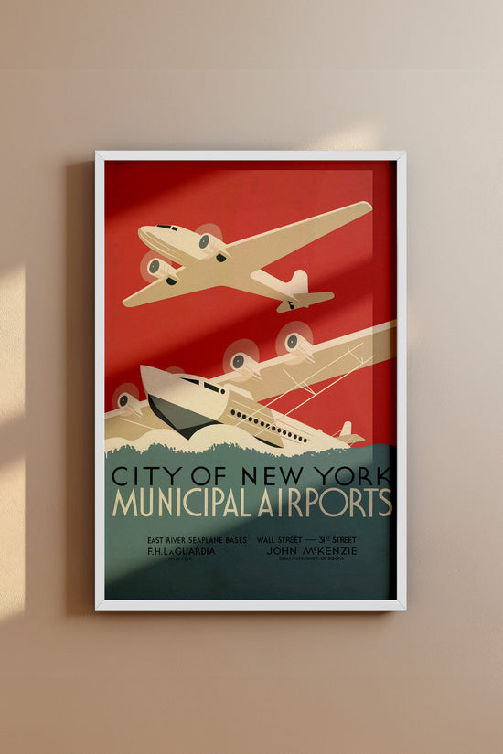 1930s WPA Era Vintage NYC Airport Poster