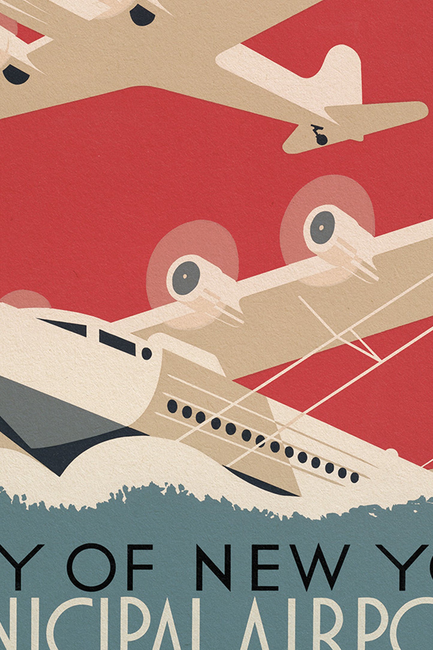 1930s WPA Era Vintage NYC Airport Poster