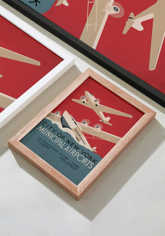 1930s WPA Era Vintage NYC Airport Poster