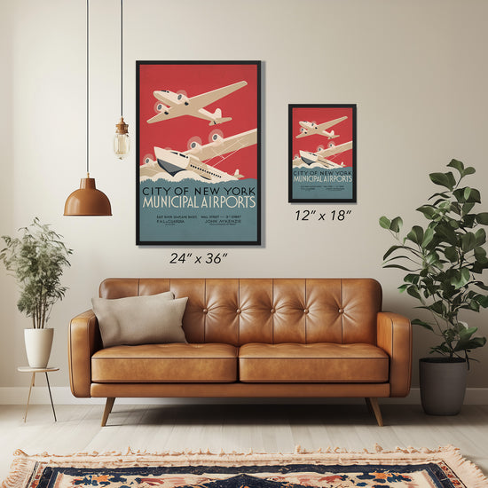 1930s WPA Era Vintage NYC Airport Poster