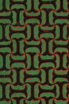 Green and Black Tessellation Japanese Edo Era Vintage Textile Print – Japanese Wall Art
