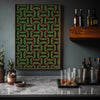 Green and Black Tessellation Japanese Edo Era Vintage Textile Print – Japanese Wall Art