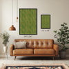 Green and Yellow Vertical Wave Stripes Japanese Edo Era Vintage Textile Print – Japanese Wall Art