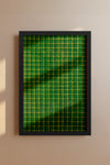 Green and Yellow Square Mesh Japanese Edo Era Vintage Textile Print – Japanese Wall Art