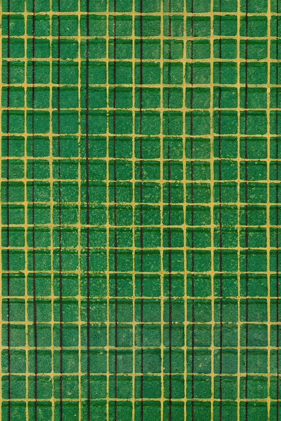 Green and Yellow Square Mesh Japanese Edo Era Vintage Textile Print – Japanese Wall Art