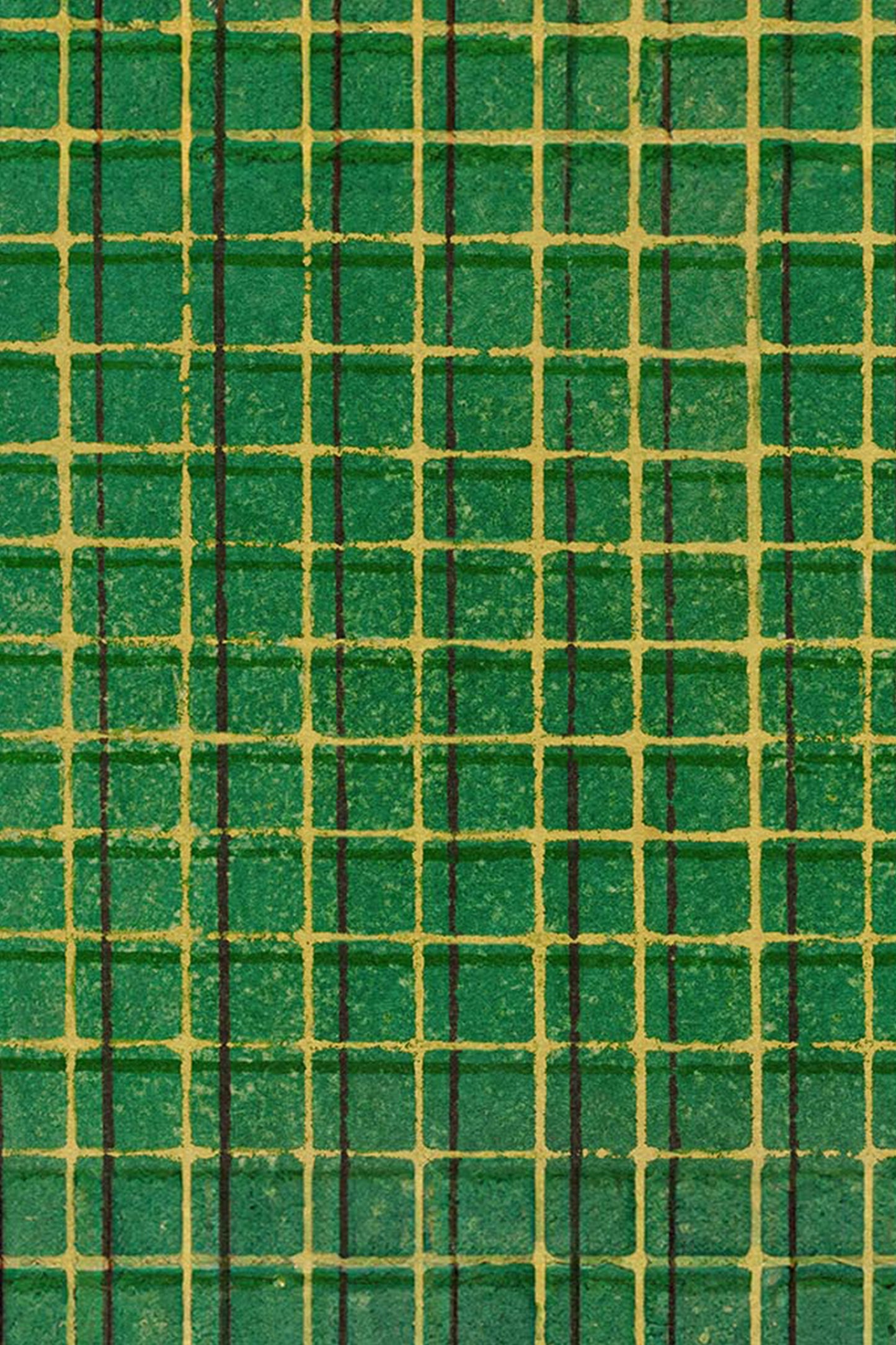 Green and Yellow Square Mesh Japanese Edo Era Vintage Textile Print – Japanese Wall Art