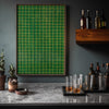 Green and Yellow Square Mesh Japanese Edo Era Vintage Textile Print – Japanese Wall Art