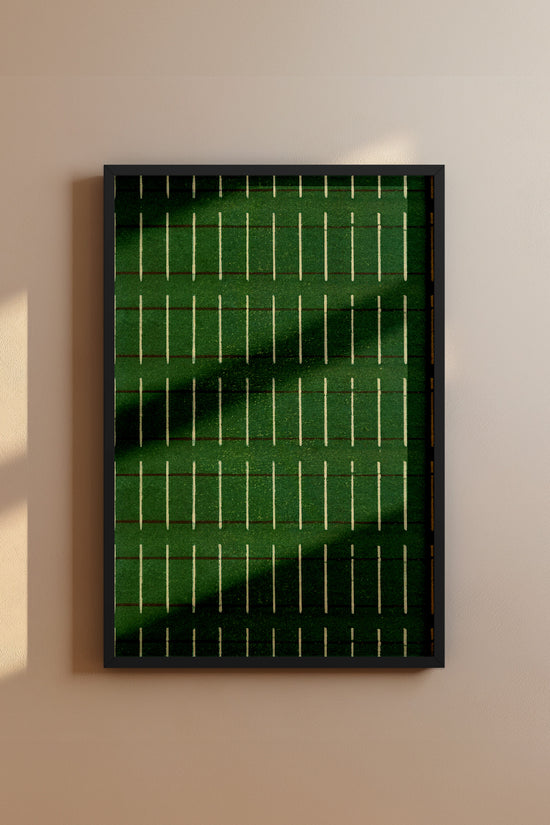 Green and White Pinstripes Japanese Edo Era Vintage Textile Print – Japanese Wall Art