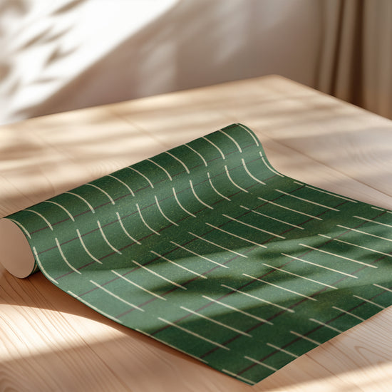 Green and White Pinstripes Japanese Edo Era Vintage Textile Print – Japanese Wall Art