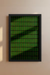 Green, Yellow, and Red Stripe Grid Japanese Edo Era Vintage Textile Print – Japanese Wall Art