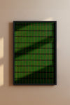 Green, Yellow, and Red Stripe Grid Japanese Edo Era Vintage Textile Print – Japanese Wall Art