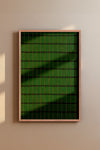 Green, Yellow, and Red Stripe Grid Japanese Edo Era Vintage Textile Print – Japanese Wall Art