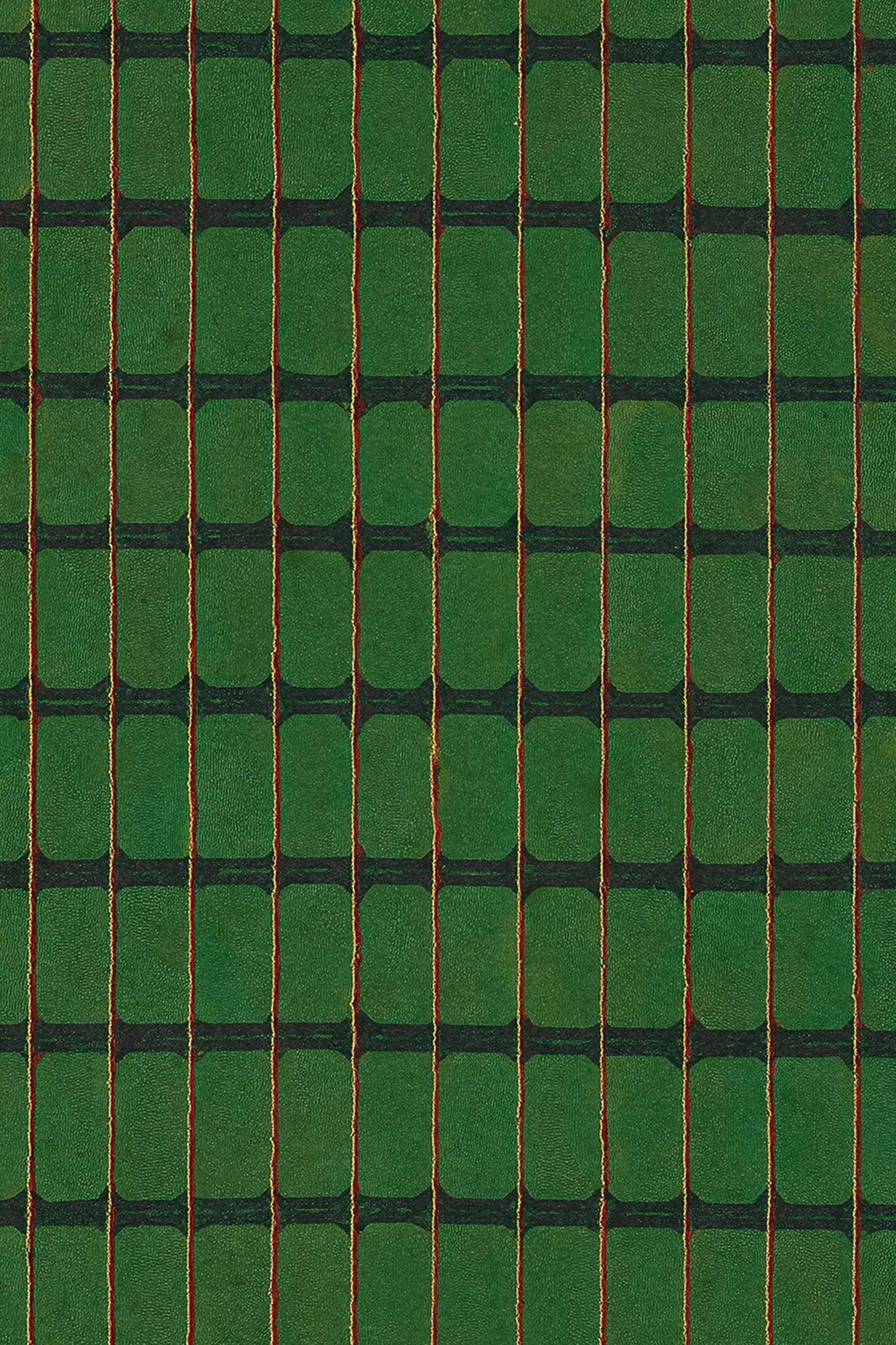 Green, Yellow, and Red Stripe Grid Japanese Edo Era Vintage Textile Print – Japanese Wall Art
