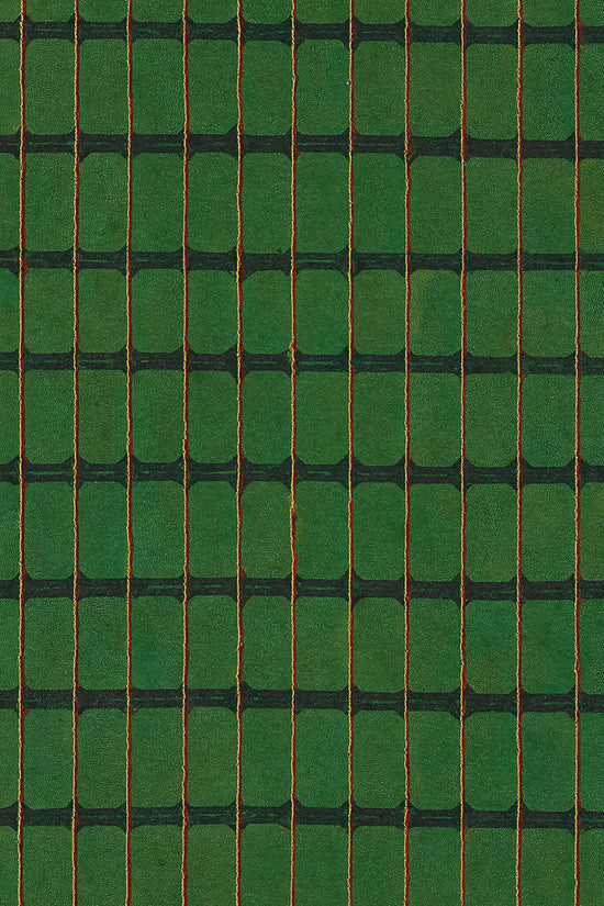 Green, Yellow, and Red Stripe Grid Japanese Edo Era Vintage Textile Print – Japanese Wall Art