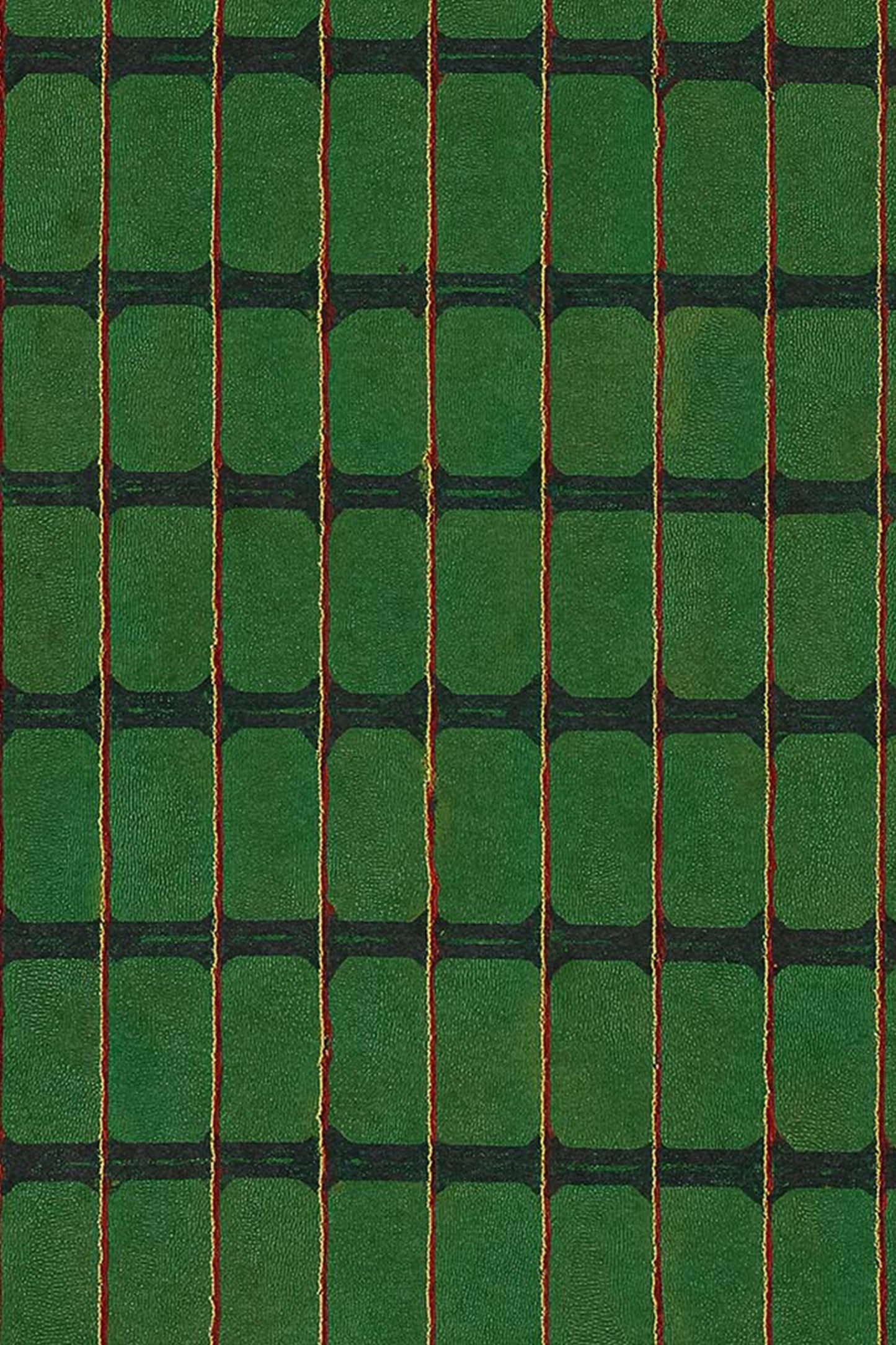 Green, Yellow, and Red Stripe Grid Japanese Edo Era Vintage Textile Print – Japanese Wall Art