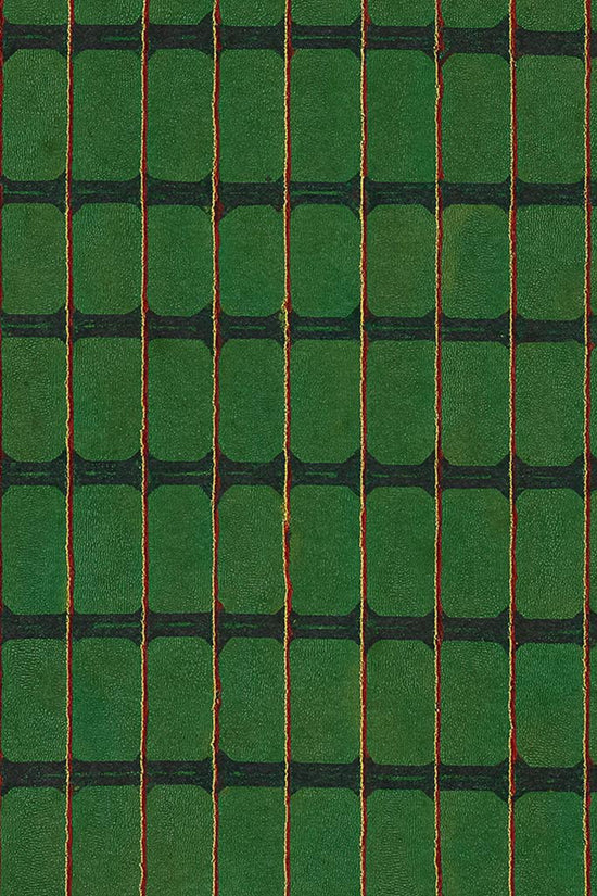 Green, Yellow, and Red Stripe Grid Japanese Edo Era Vintage Textile Print – Japanese Wall Art