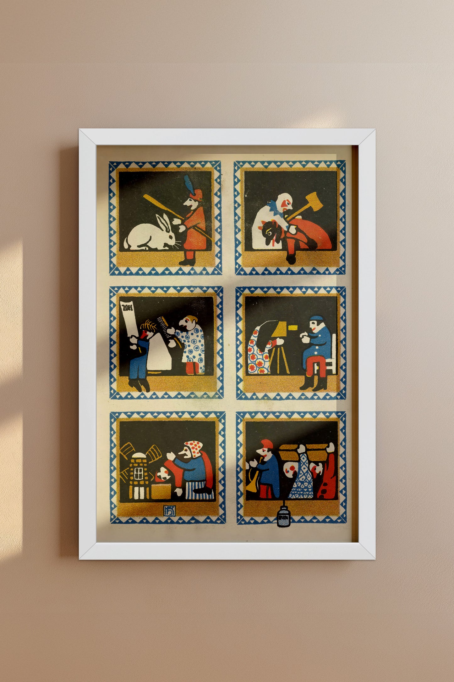 Puppet Theatre Panels – Hans Kalmsteiner, 1910 Austrian Folk Illustration