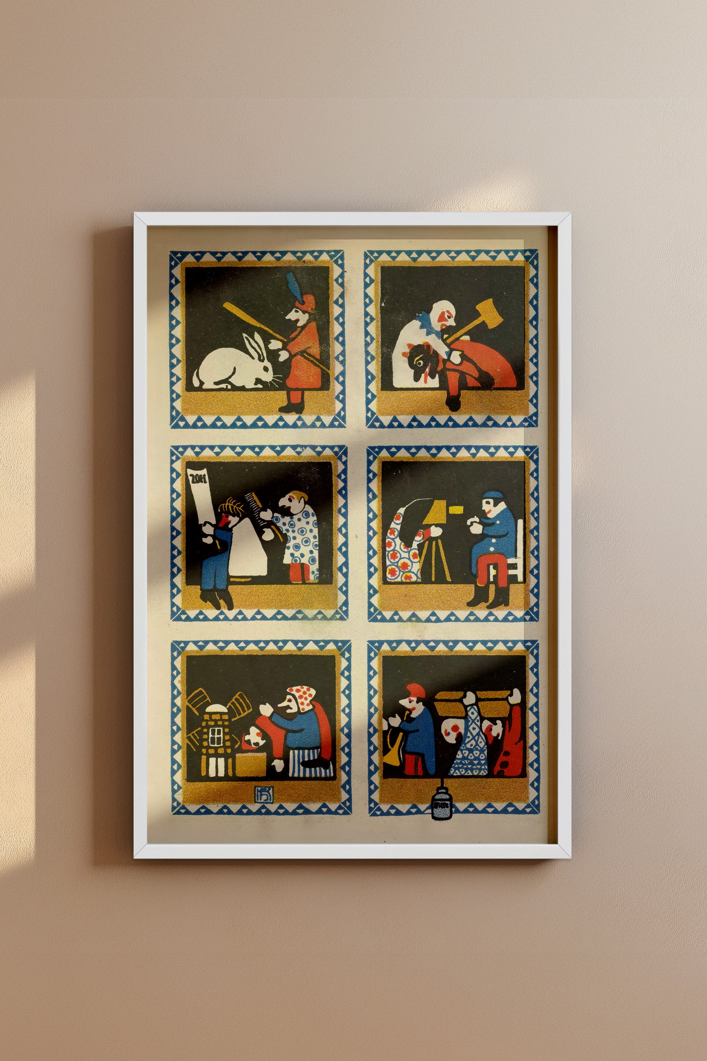 Puppet Theatre Panels – Hans Kalmsteiner, 1910 Austrian Folk Illustration