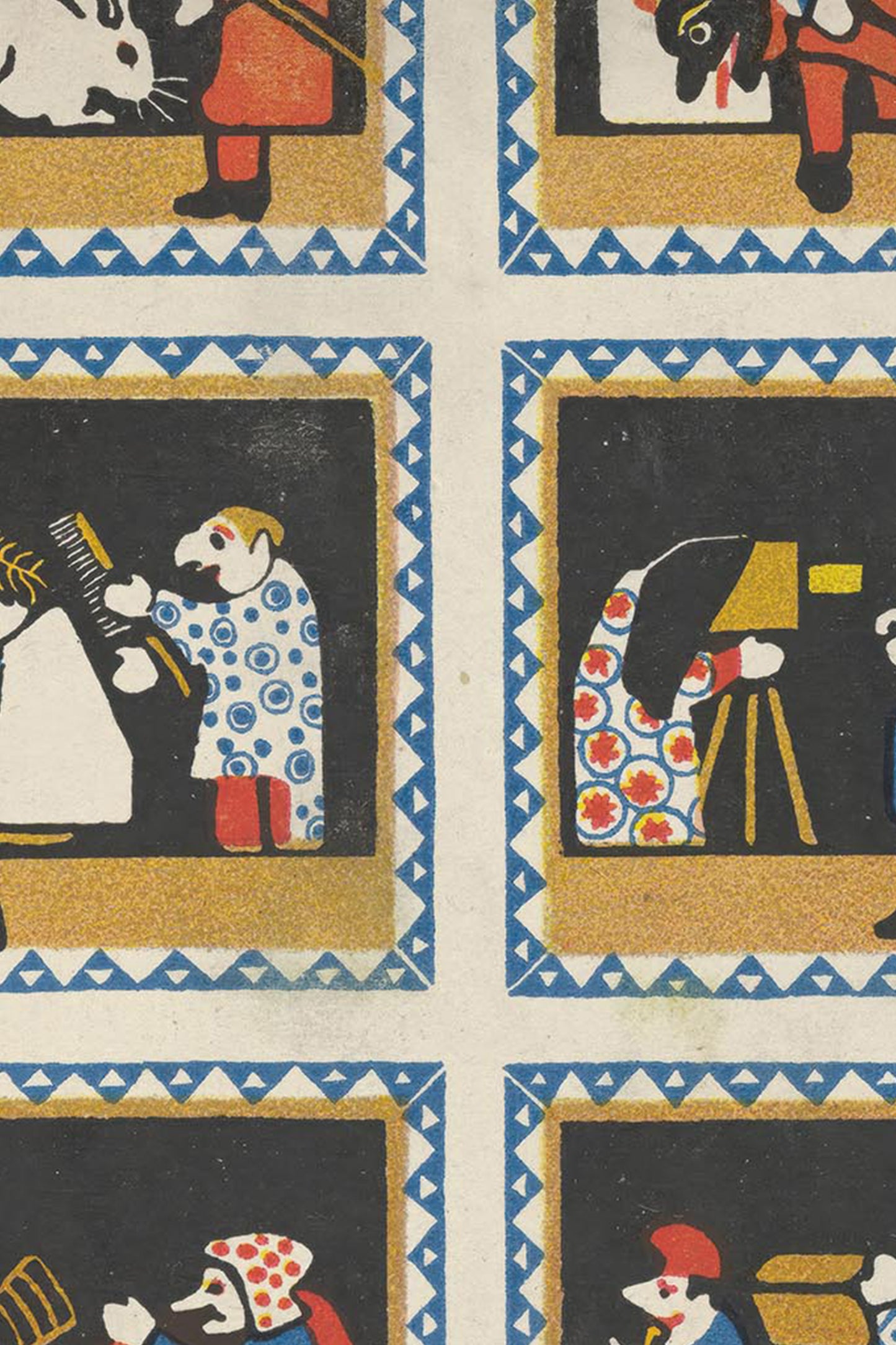 Puppet Theatre Panels – Hans Kalmsteiner, 1910 Austrian Folk Illustration