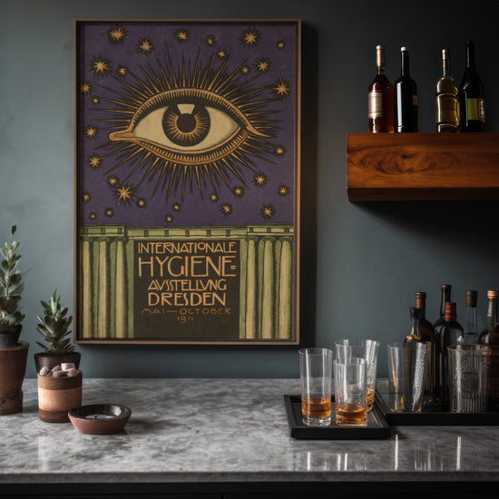 Mystical Eye Poster – Internationale Hygiene Exhibition Dresden, 1911 World’s Fair Reproduction