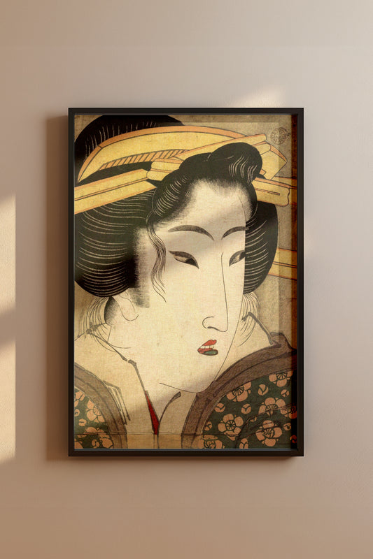 Vintage Japanese Edo Era "Head of Beauty" Art Print