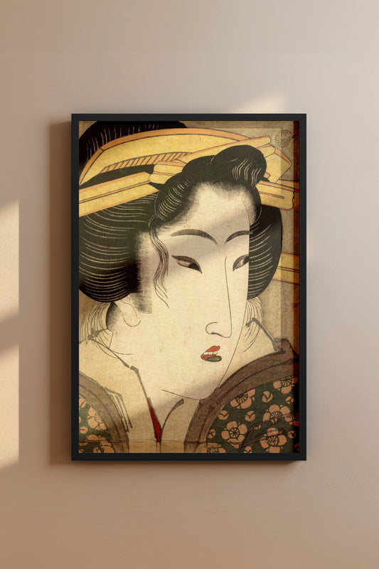 Vintage Japanese Edo Era "Head of Beauty" Art Print