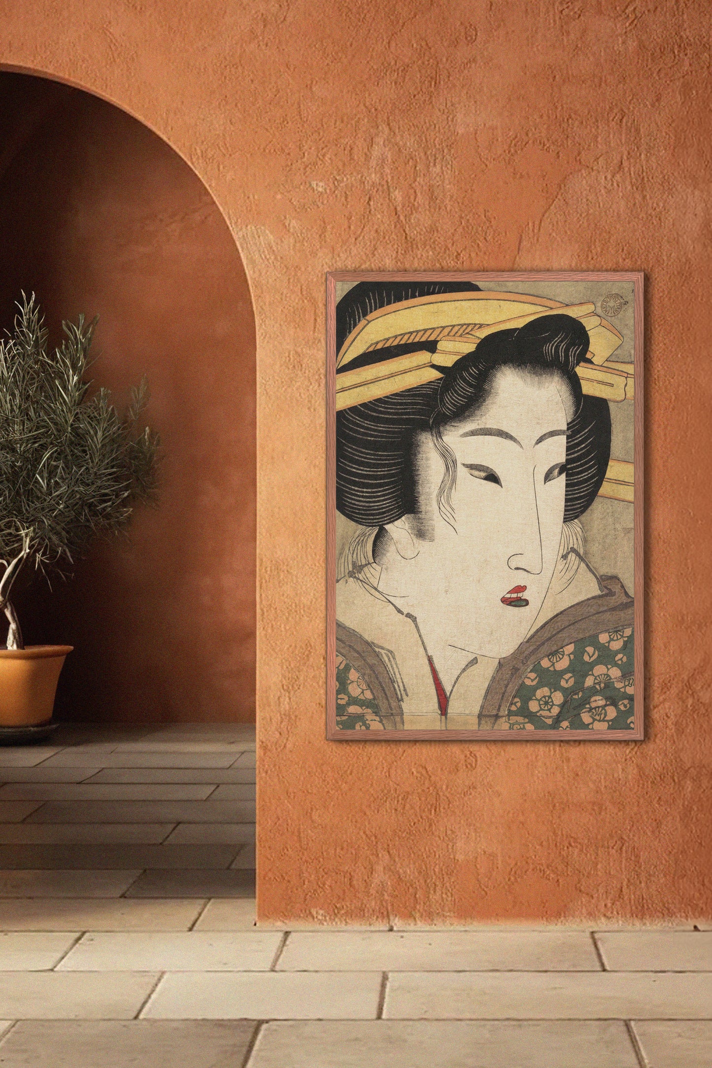 Vintage Japanese Edo Era "Head of Beauty" Art Print