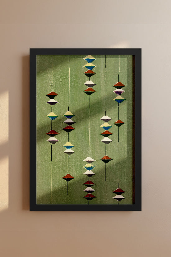 Suspended Forms – Meiji Era Japanese Woodblock Textile Print