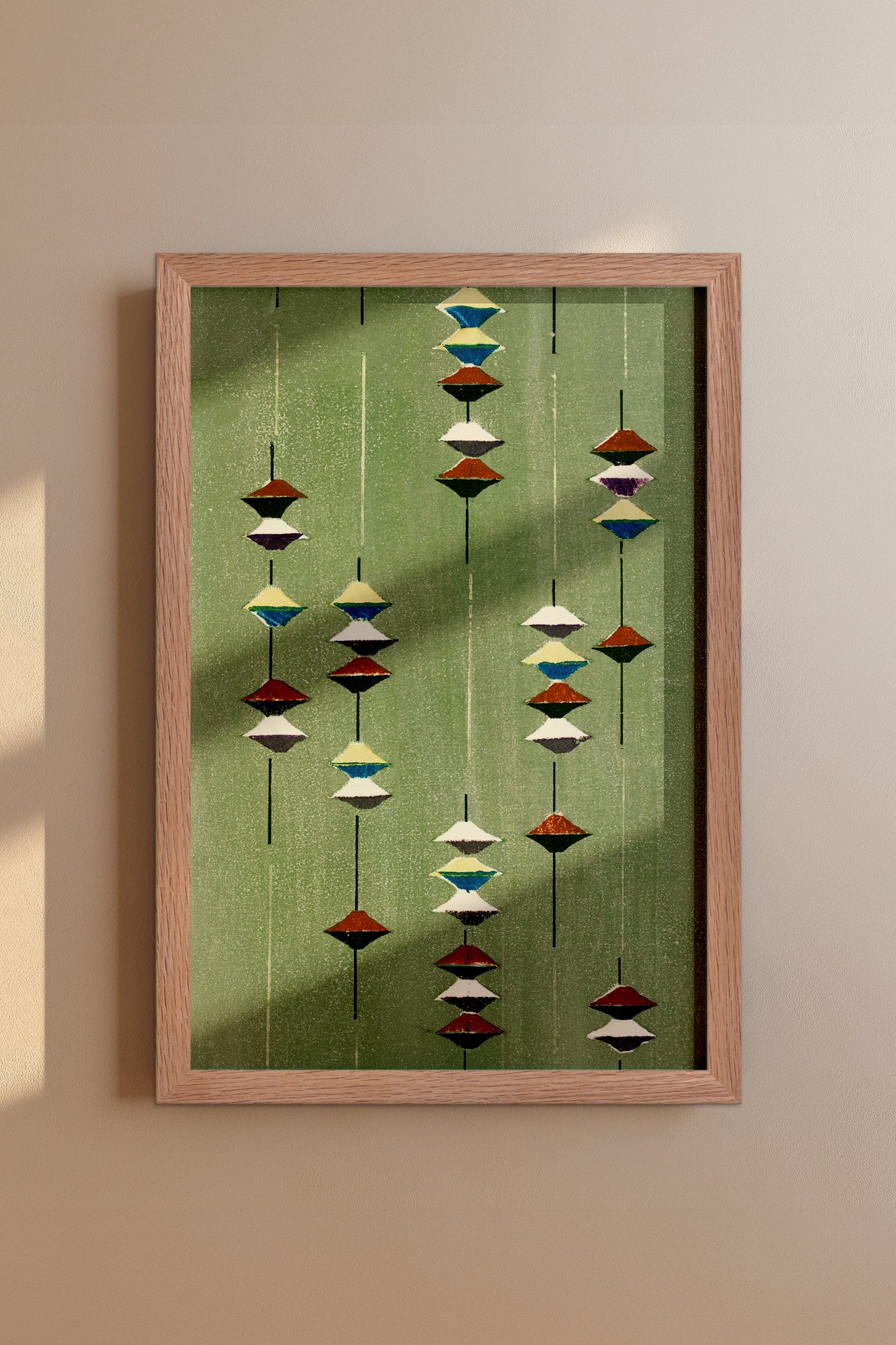 Suspended Forms – Meiji Era Japanese Woodblock Textile Print