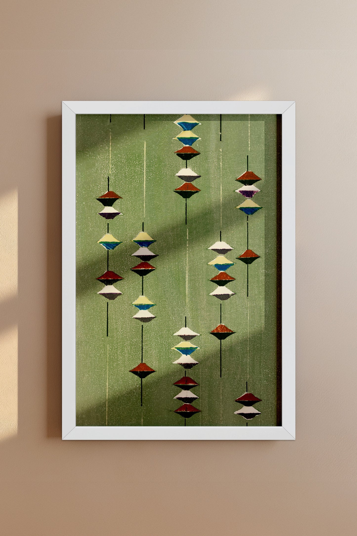 Suspended Forms – Meiji Era Japanese Woodblock Textile Print