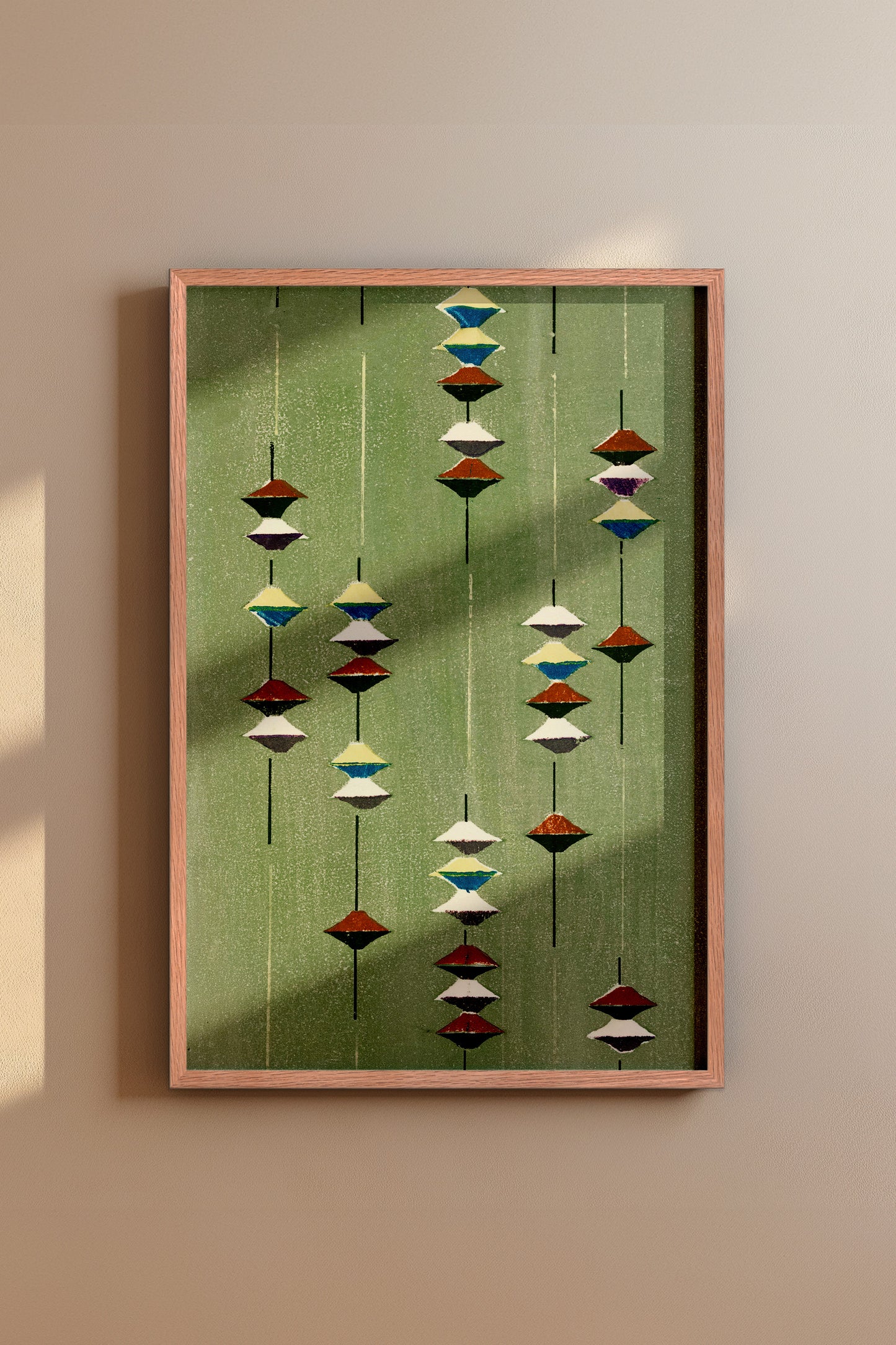 Suspended Forms – Meiji Era Japanese Woodblock Textile Print