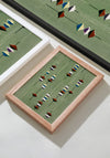 Suspended Forms – Meiji Era Japanese Woodblock Textile Print