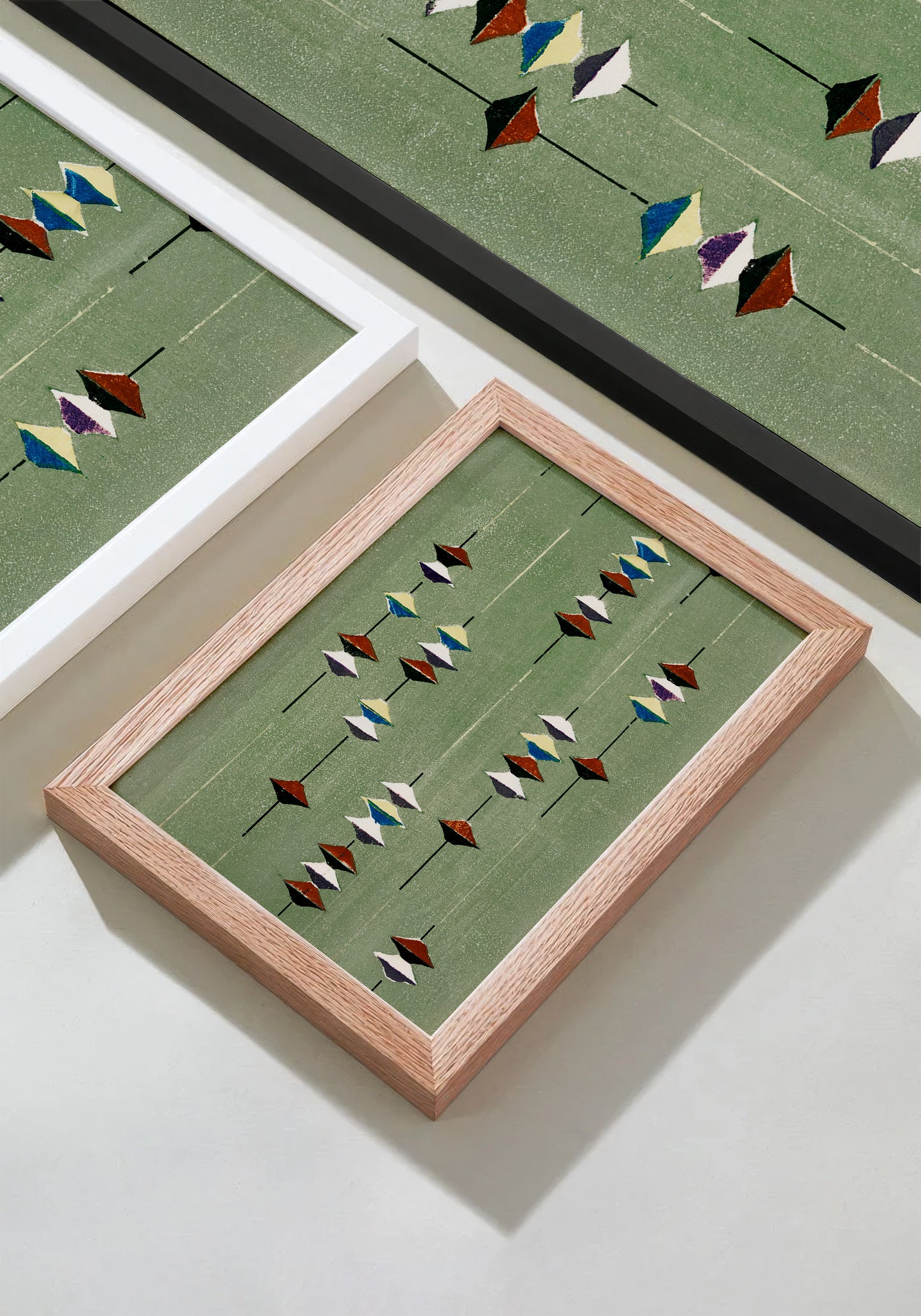 Suspended Forms – Meiji Era Japanese Woodblock Textile Print