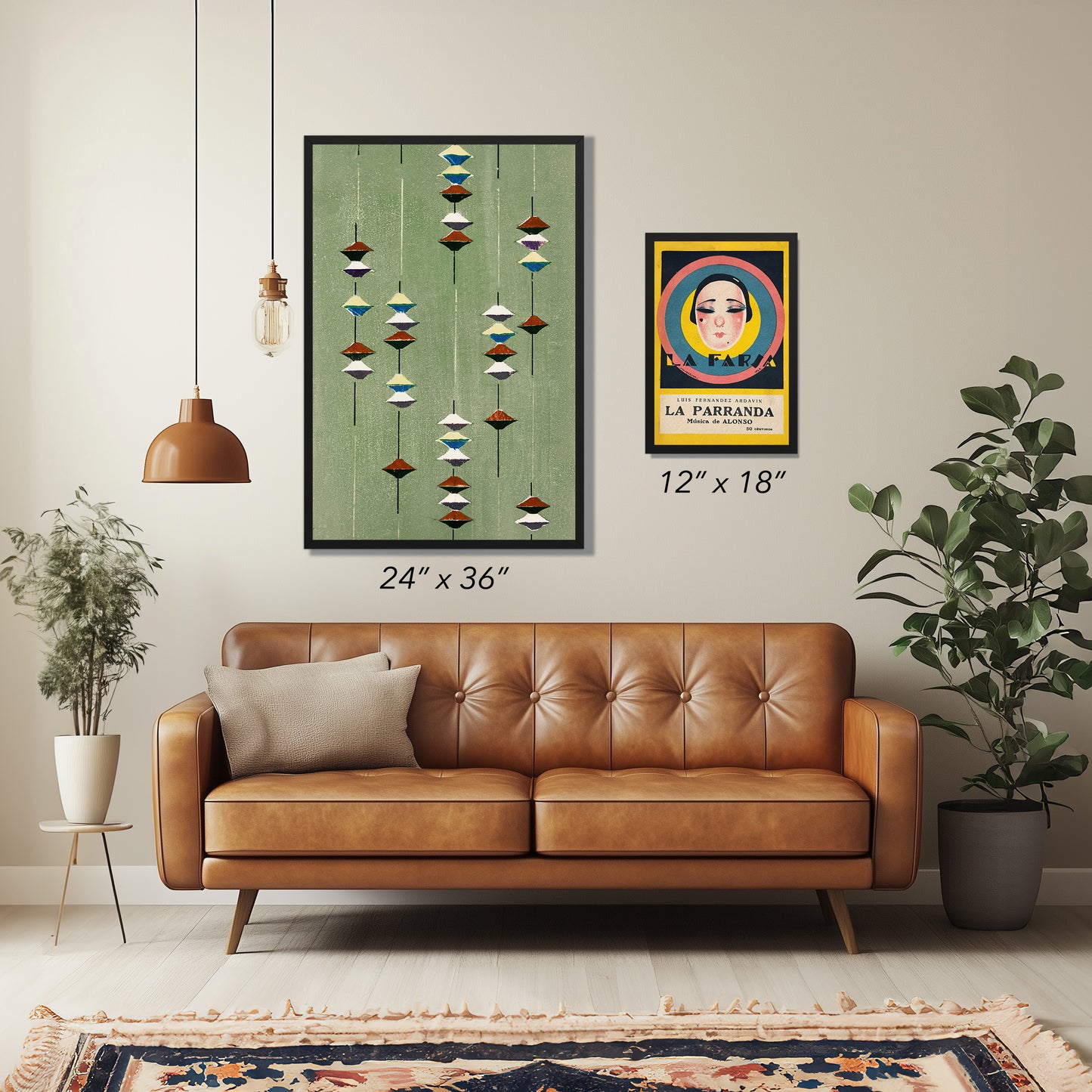 Suspended Forms – Meiji Era Japanese Woodblock Textile Print