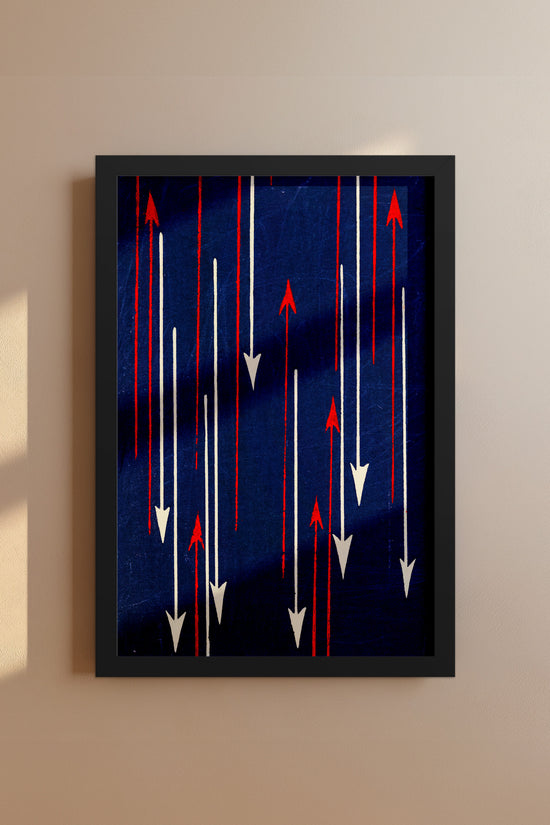 Directional Arrows – Meiji Era Japanese Woodblock Textile Print