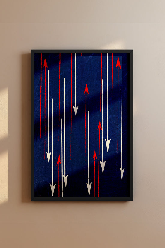 Directional Arrows – Meiji Era Japanese Woodblock Textile Print
