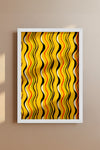 Golden Undulation – Meiji Era Japanese Woodblock Textile Print