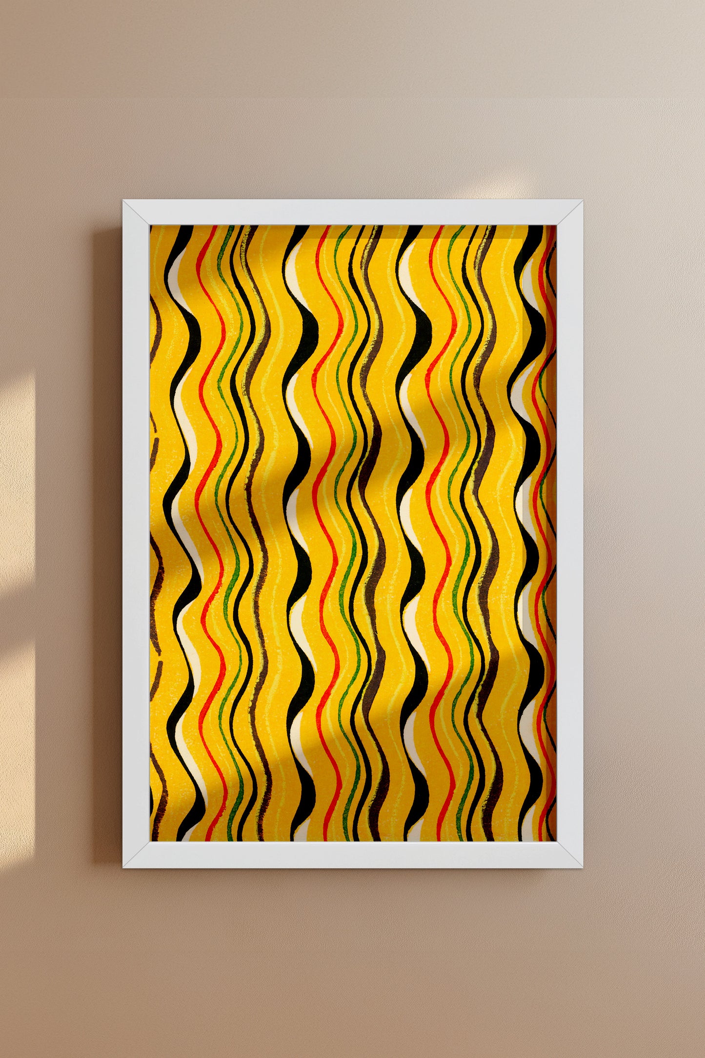 Golden Undulation – Meiji Era Japanese Woodblock Textile Print