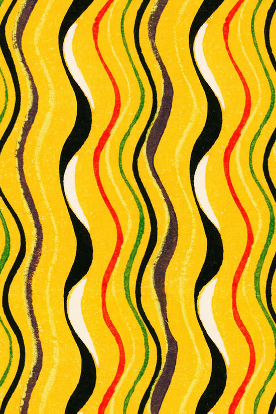 Golden Undulation – Meiji Era Japanese Woodblock Textile Print