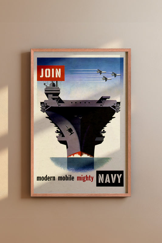 Join the Modern Mobile Navy Vintage 1950s Poster