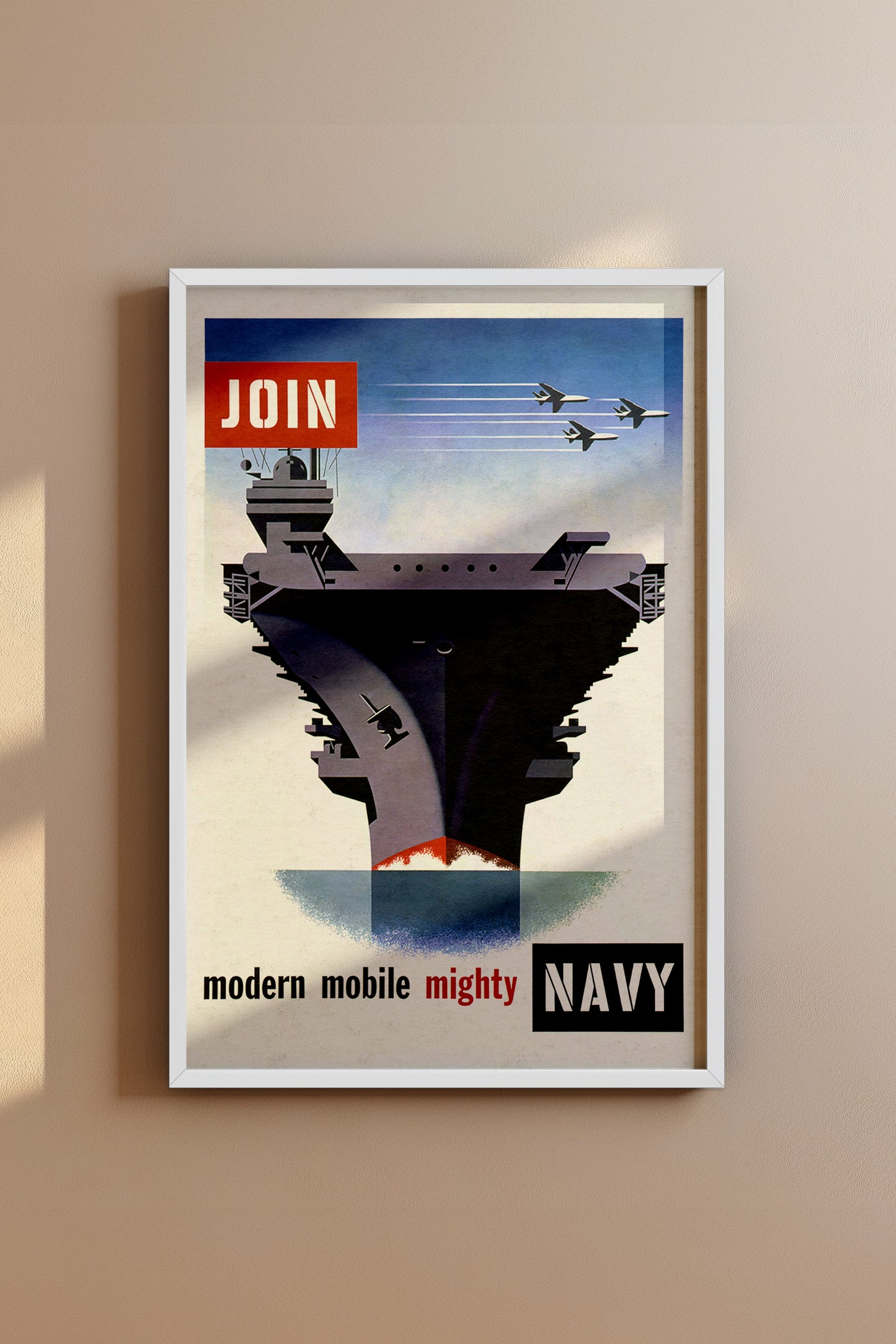 Join the Modern Mobile Navy Vintage 1950s Poster