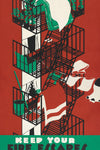 Vintage 1930s NYC Safety Poster – Keep Your Fire Escapes Clear