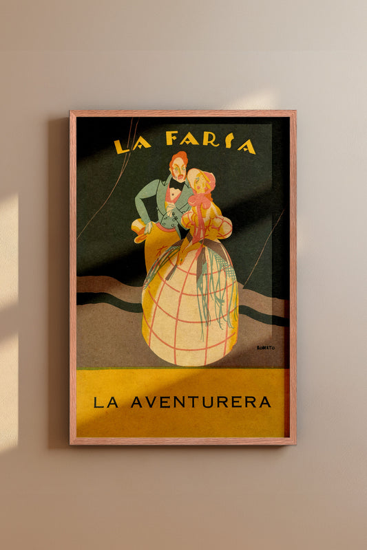 La Farsa – La Aventurera 1920s Spanish Art Deco Vintage Poster Print