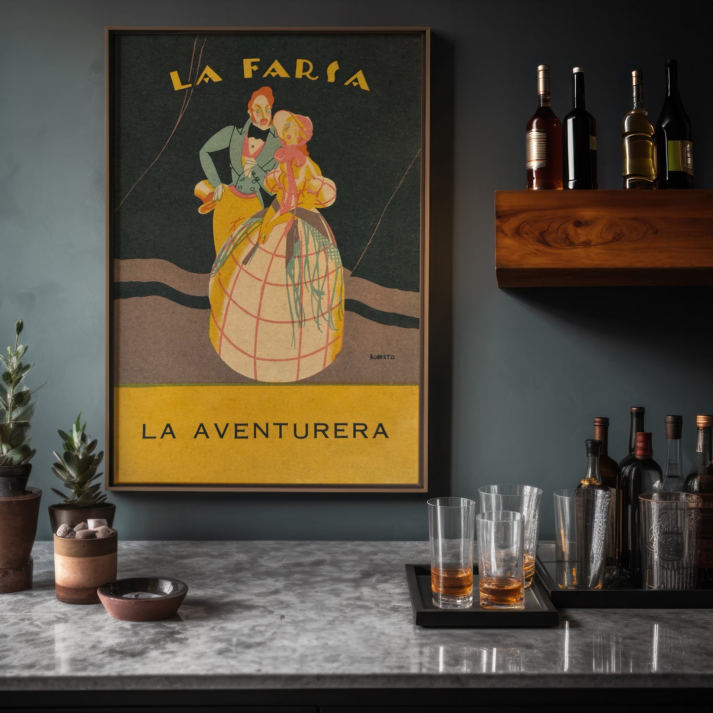 La Farsa – La Aventurera 1920s Spanish Art Deco Vintage Poster Print